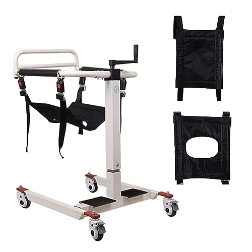 Patientenlift-Transfer-Mobilitätsstuhl, Patientenlift-Rollstuhl für Heimtransferlift mit gepolstertem Sitz, Stahl-Transportrollstuhl, tragbarer Patienten-Transferlifter, 330 Pfund