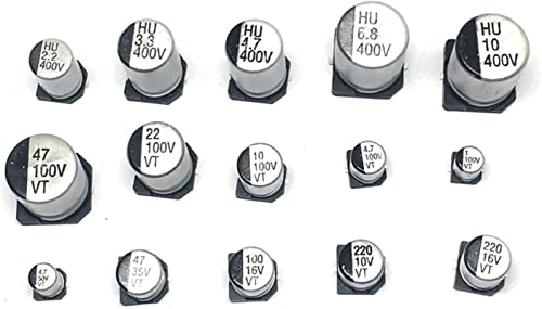 Kondensator-Kit 130 TEILE/LOS 1uF-220uF SMD-Aluminium-Elektrolytkondensator-Sortiment-Set, 13 Werte * 10 Stück = 130 Stück Muster-Kit-Kondensatoren Passive Components