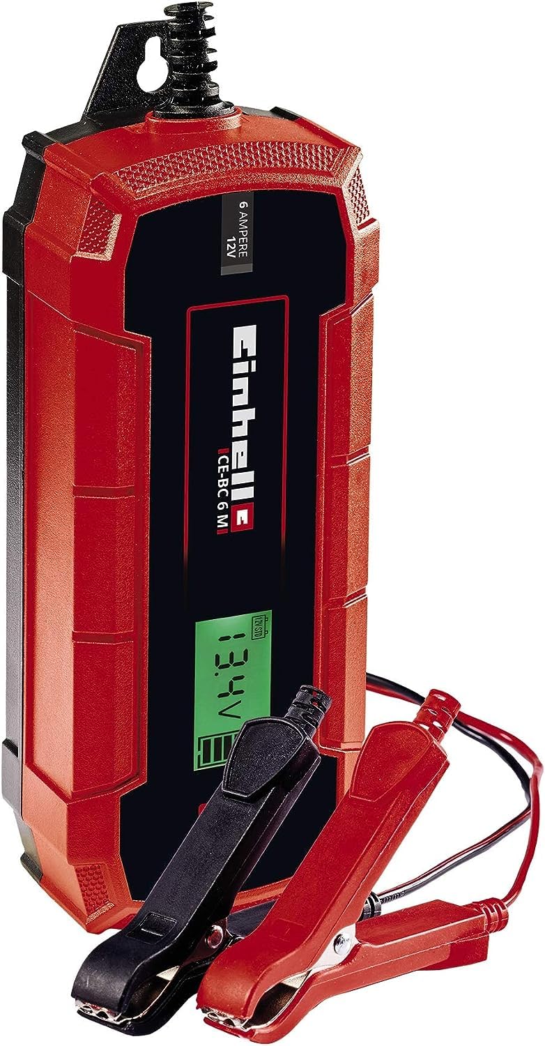 Einhell Batterie-Ladegerät CE-BC 6 M (intelligentes Batterieladegerät mit Mikroprozessorsteuerung für verschiedenste Batterietypen, u.a. Kfz/Krad, max. 6 Ampere Ladestrom)