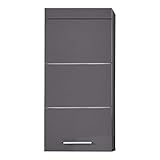 trendteam smart living - Hängeschrank - Bad - Amanda - Aufbaumaß (BxHxT) 37 x 77 x 23 cm - Farbe Agave Grau Hochglanz - 139350121