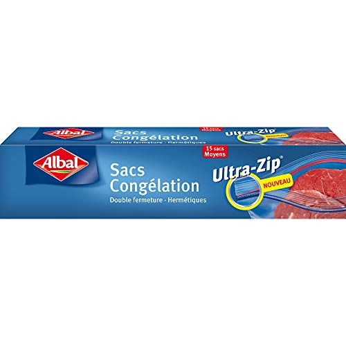 Albal Gefrierbeutel, Ultra-Zip-Verschluss, luftdicht, 3 l, 15 Stück - 2er Pack