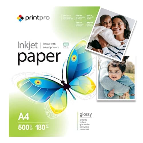 Fotopapier PrintPro von COLORWAY hoch glänzend A4 180g/m² 500 Blatt Sofort Trocken Wasserfest für alle Tintenstrahldrucker