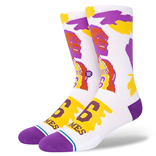 Stance LeBron James Los Angeles Lakers Paint NBA Crew Socken Weiß