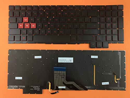 DEUTSCHE - Tastatur Keyboard mit Beleuchtung, ohne Rahmen Kompatibel für HP Omen 15-ce000