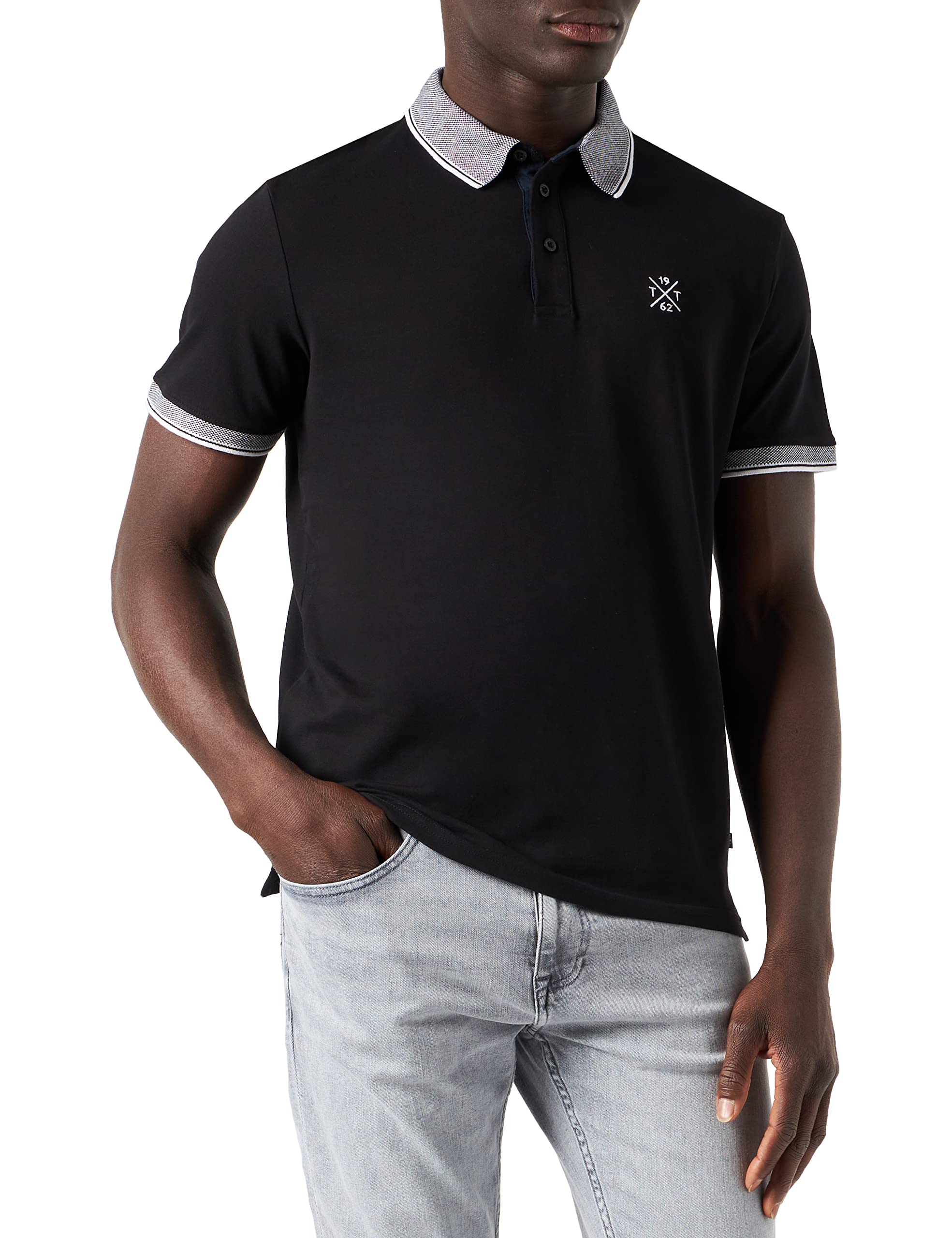 TOM TAILOR Herren Basic Piqué Poloshirt 1030625, 29999 - Black, XXL