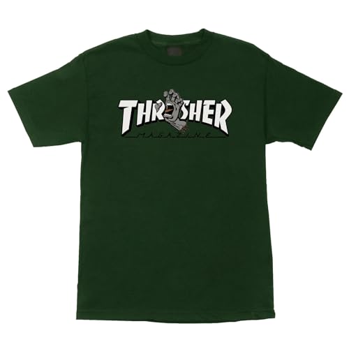 Santa Cruz, T-Shirt Thrasher Screaming Logo ss, Forest Green - L