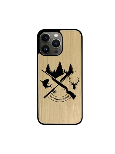 Enowood Schutzhülle aus Holz für iPhone 7/8, handgefertigt – Jagd und Angeln – Charme