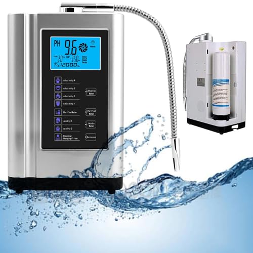 Alkalisches Wasserionisiergerät, Heimfiltrationssystem produziert Wasser mit einem pH-Wert von 3,5–10,5, 7 Wassereinstellungen, bis zu -500 mV ORP,automatische Reinigung, intelligente Stimme,Silver