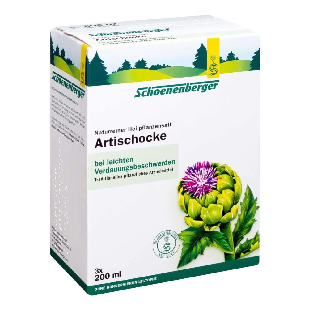 Schoenenberger Artischocke, Naturreiner Heilpflanzensaft – bei leichten Verdauungsbeschwerden - freiverkäufliches Arzneimittel, 600 ml