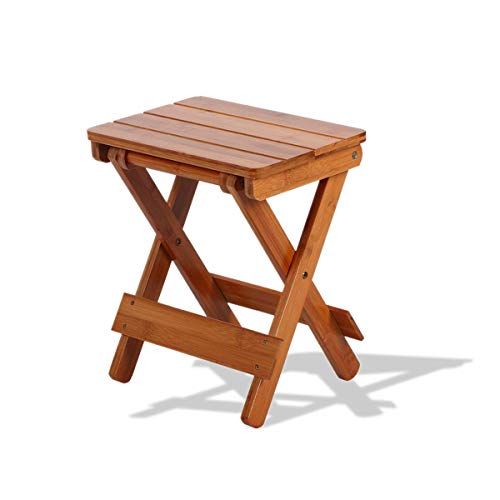Stuhl, klappbarer quadratischer Bambushocker Tragbarer Klappstuhl Sitz für Badezimmer Schlafzimmer Gartenstudie