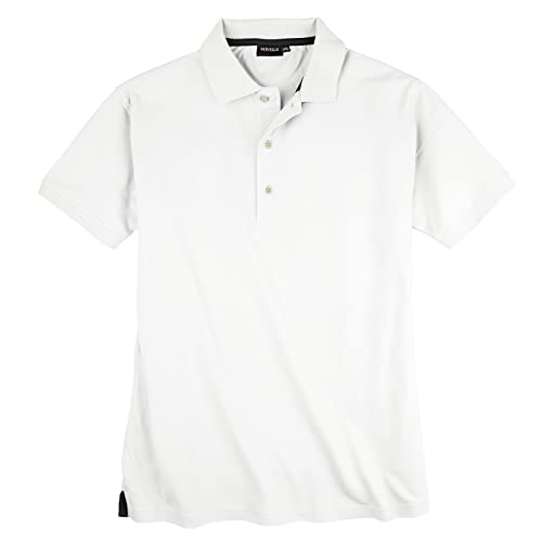 Redfield weißes Basic Stretch-Poloshirt Übergröße, Größe:4XL
