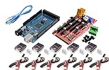 TECNOIOT 3D-Drucker-Kit – Entwicklungsboard + RAMPS 1.4 Controller + 5 Stück DRV8825 Schrittmotormodul + 6 Stück Endstop + Kabel