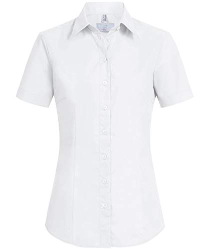 GREIFF Damen-Bluse Basic, Regular Fit, Stretch, Easy-Care, 6516, weiß, Größe 52