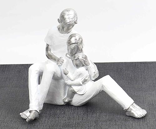 Casablanca Gilde Skulptur Elternfreude weiß/Silber 17 x 20,5 cm Familie Paar Kind Figur