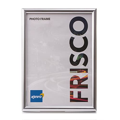 Kenro Frisco-Serie Bilderrahmen Silber, Bilderrahmen 28x35 cm mit Glas, Freistehend oder zur Wandaufhängung – FR2835S