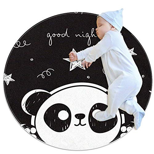 Schwarzer weißer Panda Kindergarten Teppich Runde, weiche, moderne Teppiche für Bodendekorationen 100x100cm