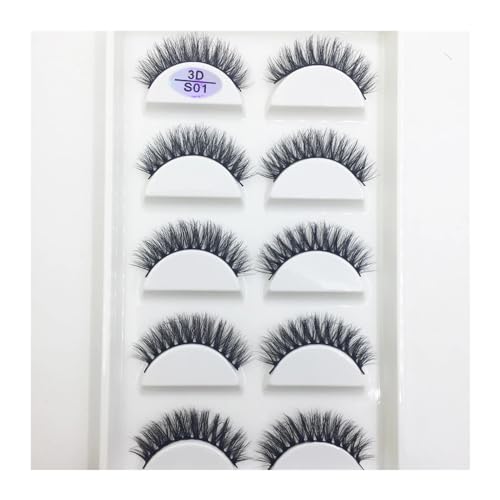 FULIMEI 16 Stil 5 0/100 Paar dicke Wimpern natürliche falsche Wimpern weiche gefälschte Wimpern Wispy Make-up Faux (Color : 5 Pairs S01, Size : 10Boxes 50 Pairs)