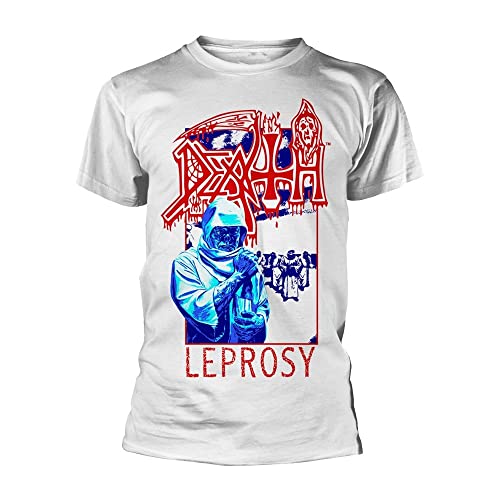 Death T-Shirt "Leprosy Posterized", Weiß, Weiß, Mittel