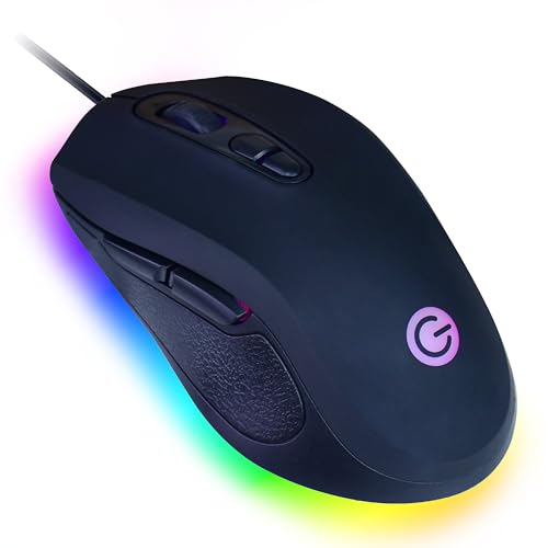 Silvergear Gaming Maus, PC Maus mit RGB Beleuchtung, Computermaus mit Kabel, PC Gamer Maus mit 4 DPI Einstellungen, Ergonomische Maus für Profi Gamer Maus mit 7 Tasten - Schwarz