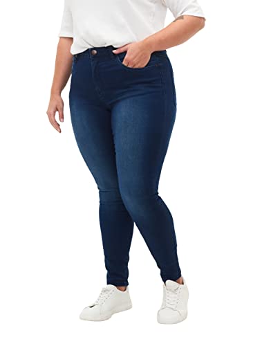 Zizzi Damen Große Größen Amy Jeans Hohe Taille Slim Gr 46W / 82 cm Blue Denim