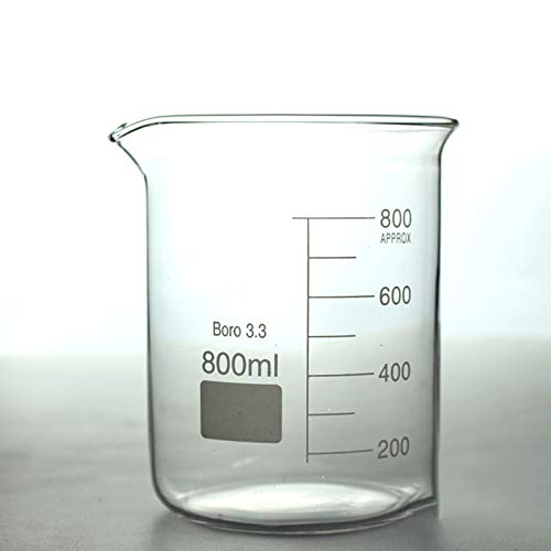 BrightFootBook Abgestufter Glasbeche,Becherglas niedrige Form,Hohe Temperaturbeständigkeit,Für Labor-,Wissenschaftliche Experimente,150Ml/250Ml,800ml