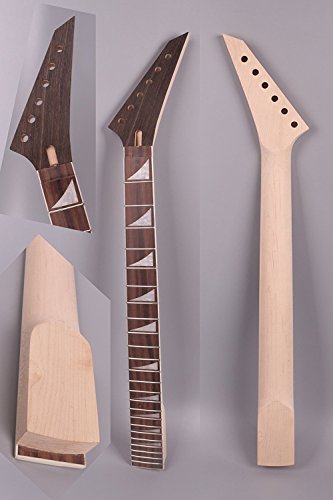yinfente E-Gitarre Hals Ersatz 24 BUND 64,8 cm Ahorn Palisander Holz Griffbrett