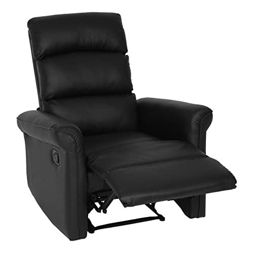 Mendler Fernsehsessel HWC-J96, Relaxsessel Sessel Liegesessel, Liegefunktion verstellbar Kunstleder - schwarz