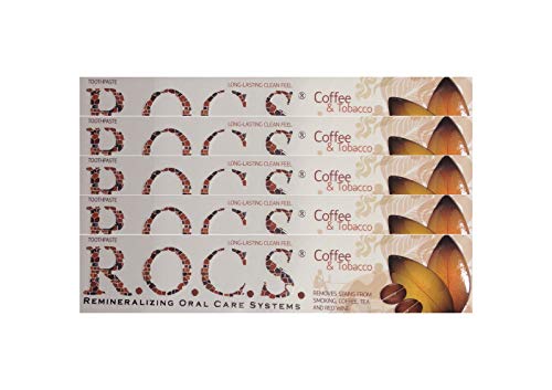 5x ROCS Kaffee und Tabak Whitening Zahncreme 74g Zahnpasta Zahnweiss r.o.c.s.