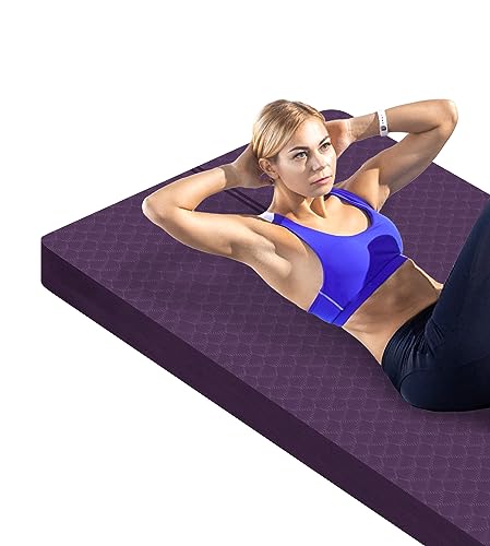 LaiEr Große Übungsmatte - 20mm dicke Yogamatte Fitnessmatte für Fitnessstudio, Yoga, Pilates, Stretching und Bodenübungen für Frauen und Männer mit kostenloser Tragetasche und Klettband(183X80cmX20mm)