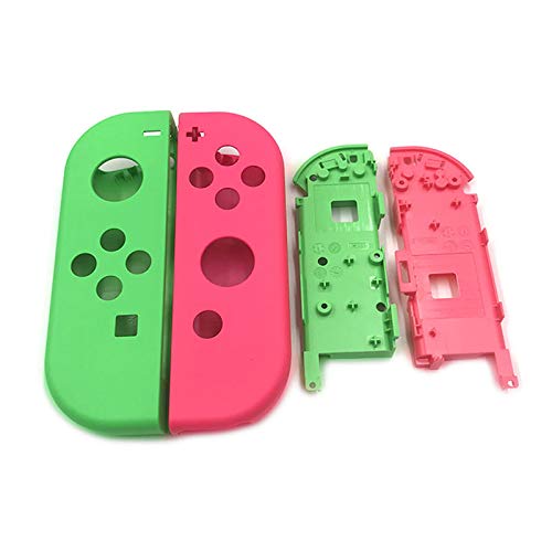 Ersatz-Gehäuse für Nintendo Switch Joy-Con (Frontplatte, inkl. Mittelbatterieplatte) Grün/Rosa