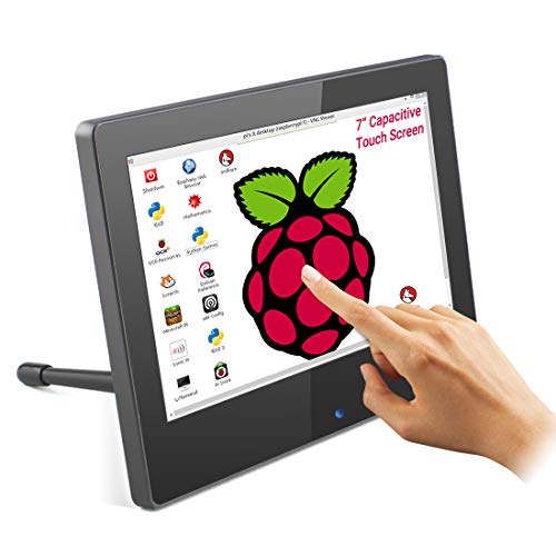 ELECROW Raspberry Pi 4B Kapazitiver Touchscreen Monitor, Tragbares 7-Zoll 1024×600 HD TFT HDMI-Display mit Gegenlichteinstellung für Raspberry Pi/PC