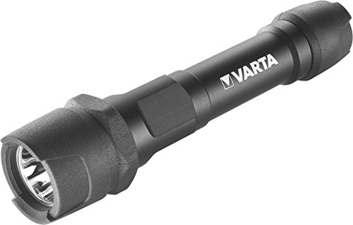 VARTA Indestructible LED F10 Taschenlampe/Arbeitsleuchte (1 Watt, inkl. 3 Longlife Power AAA Batterien, kratzfestes und spritzwassergeschütztes Gehäuse)