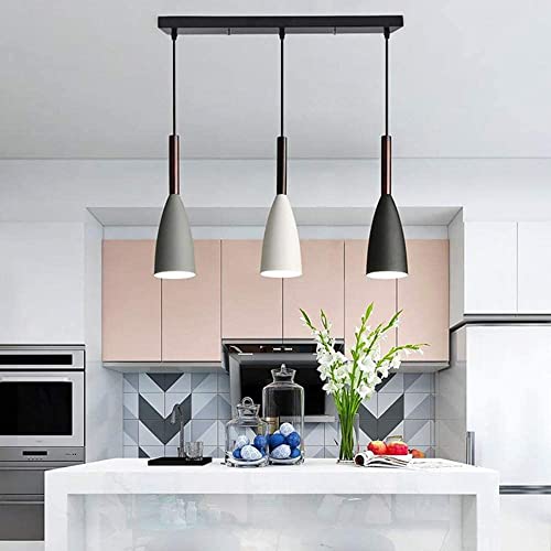 RUIBO Nordic Pendelleuchte Verstellbarer Hängedraht für Wohnzimmer Küche Cafe 3 Köpfe Minimalist Hängende Deckenleuchte Weißes Licht E27