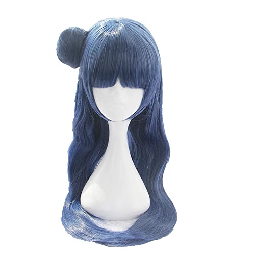 LoveLive! Sunshine Tsushima Yoshiko wig Cosplay Costume Love Live Long Dark Blue Women Synthetic Hair Halloween Party Role wigs