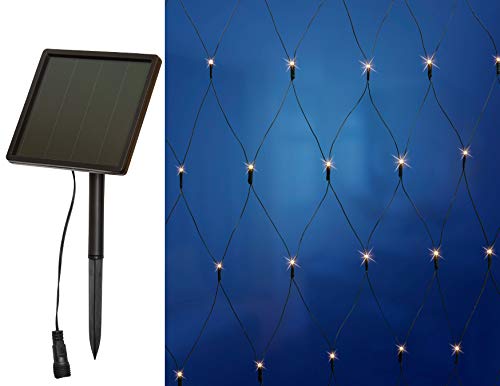 Solar Lichternetz, verschiedene Größen, warm-weiße LEDs, inkl. Solar-Panel mit Erdspieß und Akku (256 LED, 3x3m)