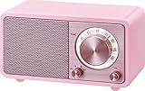 Sangean WR-7 tragbares Desktop-Radio (FM-RDS-Tuner, Bluetooth, AUX-In, integrierter Lautsprecher, Akkubetrieben(aufladbar)) , Rosa/Pink