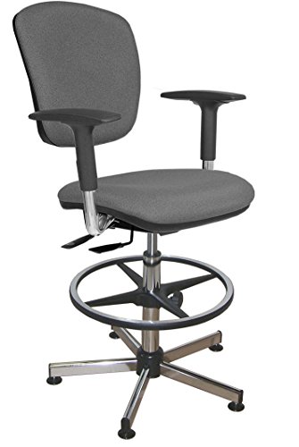 Kango 4DL40GHLP31705 Adjustable Chair, Chrome 5-Branch Reinforced Base with Glides