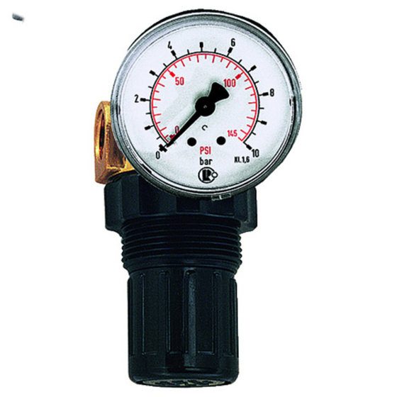 Druckregler für Wasser, inkl. Manometer, G 1/4, Regelbereich 0,1-3 bar, Eingangsdruck max. 25 bar, Med.-Umgeb.temp. max. 50 °C