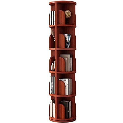 FUYAO Holzrotating Bücherregal 360 Display Organizer für Wohnzimmer, Schlafzimmer und Studienzimmer - Runde Bodenstehende Eckregal Bücherregal für Kinder und Erwachsene