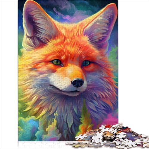 Buntes Fuchs-Puzzle, 1000 Teile, Teenager-Geschenke, Holzpuzzle für Kinder ab 12 Jahren, tolles Geschenk für Erwachsene, Größe (50x75 cm)