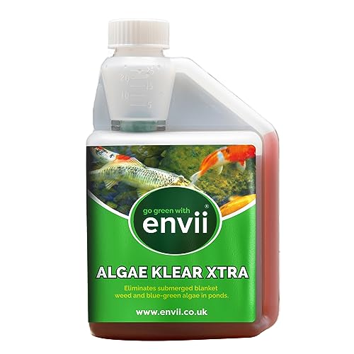 Envii Algae Klear Xtra – Fischteich Fadenalgenvernichter & Algenentferner Hilft zu Macht Gartenteich und Teich mit Fischen Algenfrei (500 ml für 10.000 Liter)