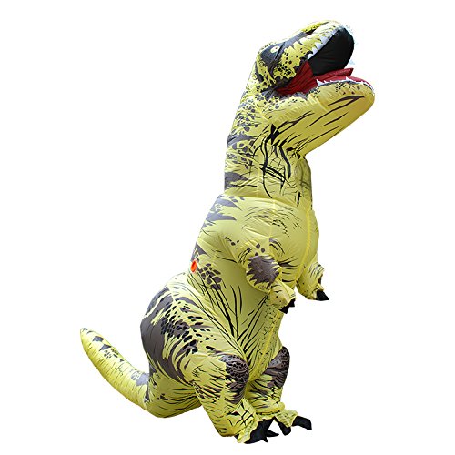 JASHKE Trex Kostüm Aufblasbares Dinosaurier Kostüm Dino Kostüm T rex Kostüme Erwachsene (Gelb)
