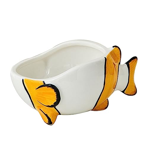 Niedliche Keramikschale - Futternapf für Haustiere, Keramiknäpfe mit Clownfisch-Design,Keramik-Dekor, dekorative Schüssel für Haustier, Café, Esszimmer Puchen