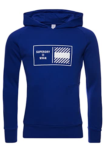 Superdry Mens Train CORE Hood Hooded Sweatshirt, Cobalt Blue, Large