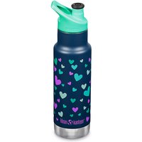 Vakuum Edelstahl-Isolierflasche klean kanteen® Kid kanteen Navy Hearts, 355 ml, Aqua Sport Cap mint