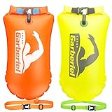 2 Stück Schwimmboje 20L Schwimmhilfe und Dry bag für Schwimmer, Triathleten, Kajakfahrer, Schnorchler, offene Wasserschwimmboje für sicheres Schwimmtraining (gelb und orange)