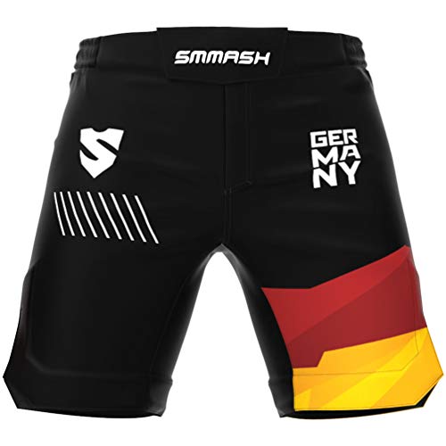 SMMASH Patriot 3.0 Germany Herren Sport Shorts für Boxen, Kampfsport, MMA, Thaiboxen Ultra Light Sporthose Kurz für Männer, Crossfit Trainingshose Atmungsaktiv und Leicht, Hergestellt in der EU (M)