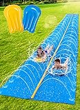 Riesige Wasserrutsche, 30ft x 6ft Heavy Duty Rasen Wasserrutsche mit eingebautem Sprinkler und 2 Slip aufblasbare Bretter für Sommer Party Hof Rasen im Freien Wasser Spielen Aktivitäten