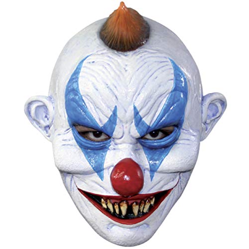 Fieser Clown Horror Maske aus Latex - Erwachsenen Horror Kostüm Vollmaske - ideal für Halloween, Karneval, Motto- & Grusel-Party