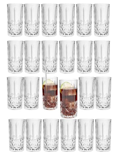 KS-Direkt SET Longdrinkglas 375ml Glas Gläser-Set Cocktailgläser Spülmaschinenfest Longdrinkgläser (375ml, 24, stück)